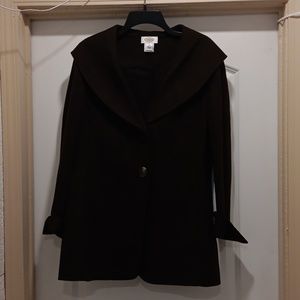 Talbots Warm Wool Blend Coat- Brown Size 14